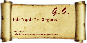 Gáspár Orgona névjegykártya
